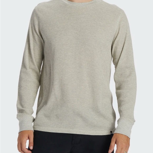 Men’s Billabong Essential Long‎ Sleeve Thermal Top, Light Gray Heather, Large - Picture 2 of 5